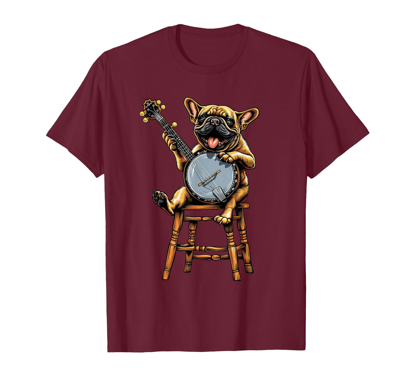 French Bulldog Frenchie Dog Bluegrass Banjo Player T-Shirt