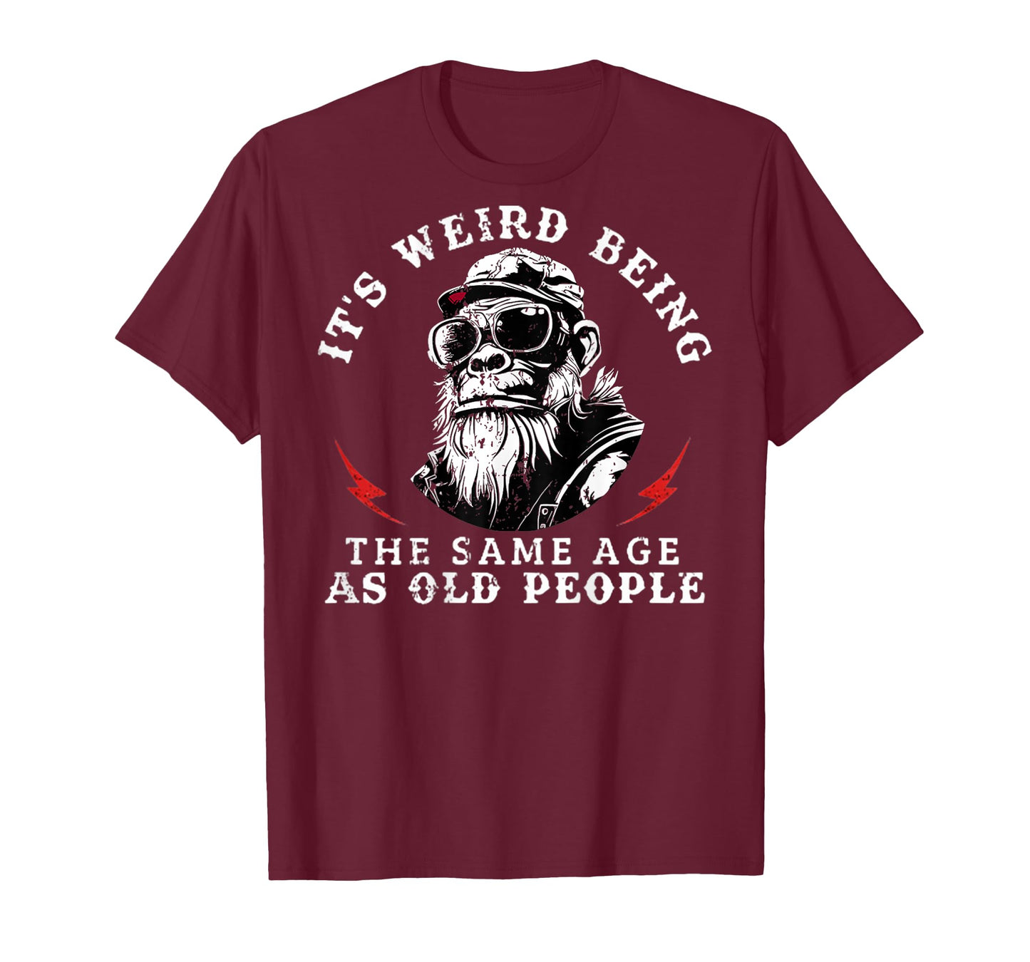 It's Weird Being The Same Age As Old People Monkey (On Back) T-Shirt