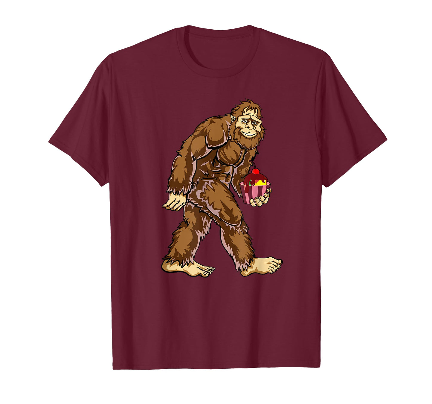 Funny Bigfoot Ice Cream Boy Funny Sasquatch Shirt T-Shirt