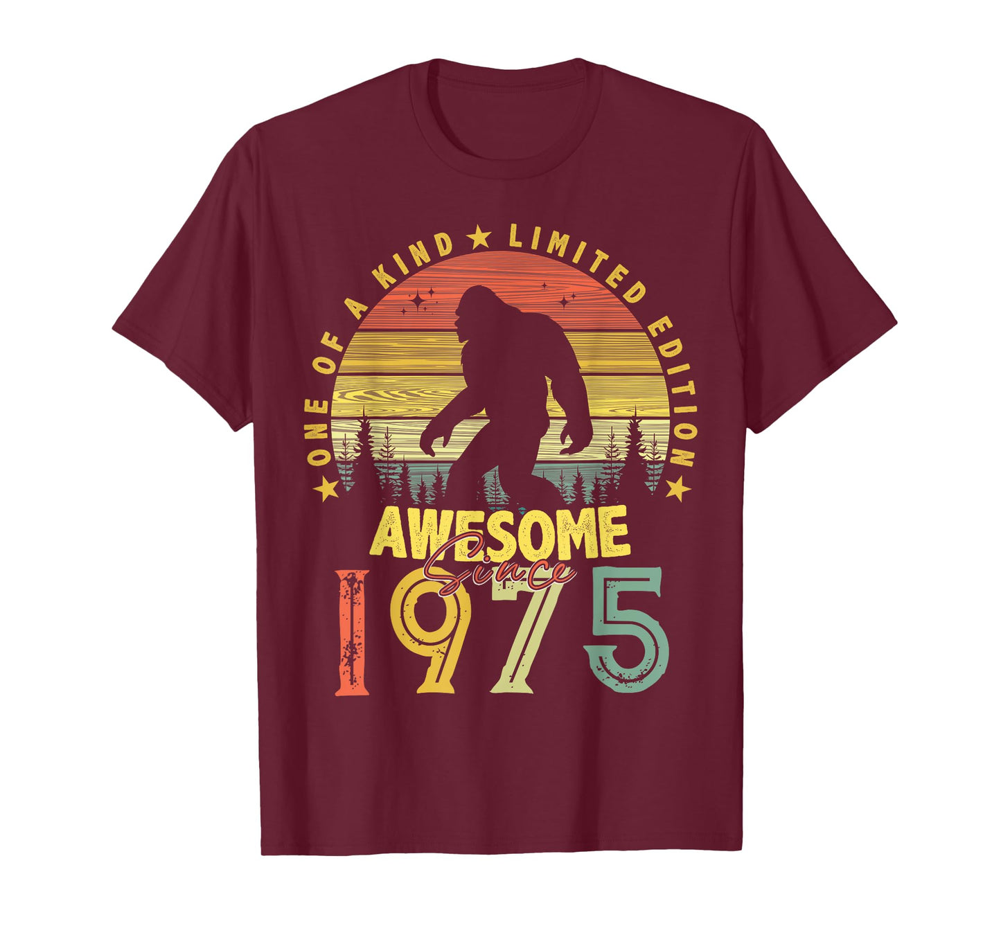 Awesome Since 1975 49th Birthday Gifts Bigfoot Born in 1975 T-Shirt