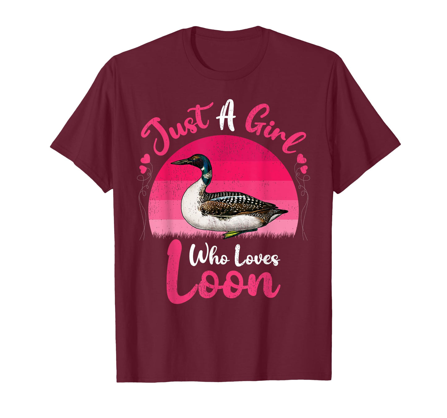 Vintage Loon Bird Lover Just A Girl Who Loves Loon T-Shirt