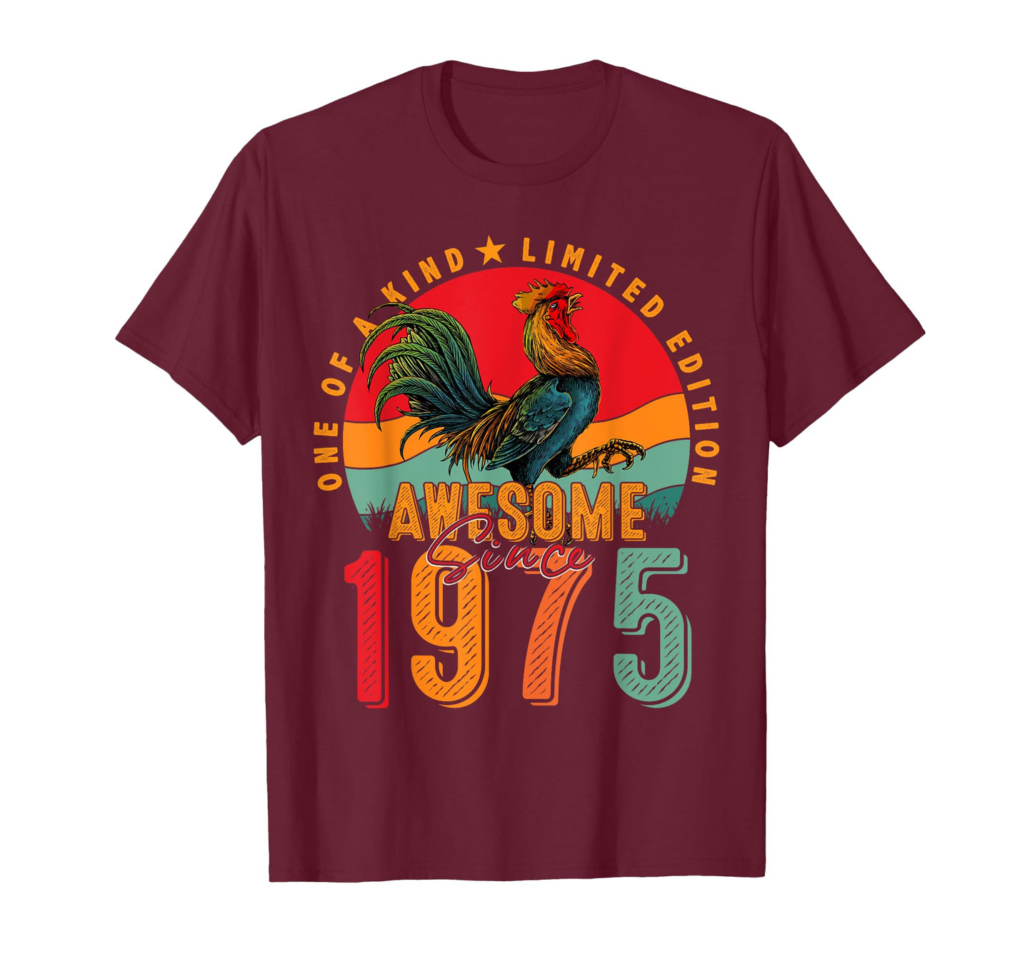 50th Birthday Chicken Awesome Since 1975 Farmer 50 Years Old T-Shirt