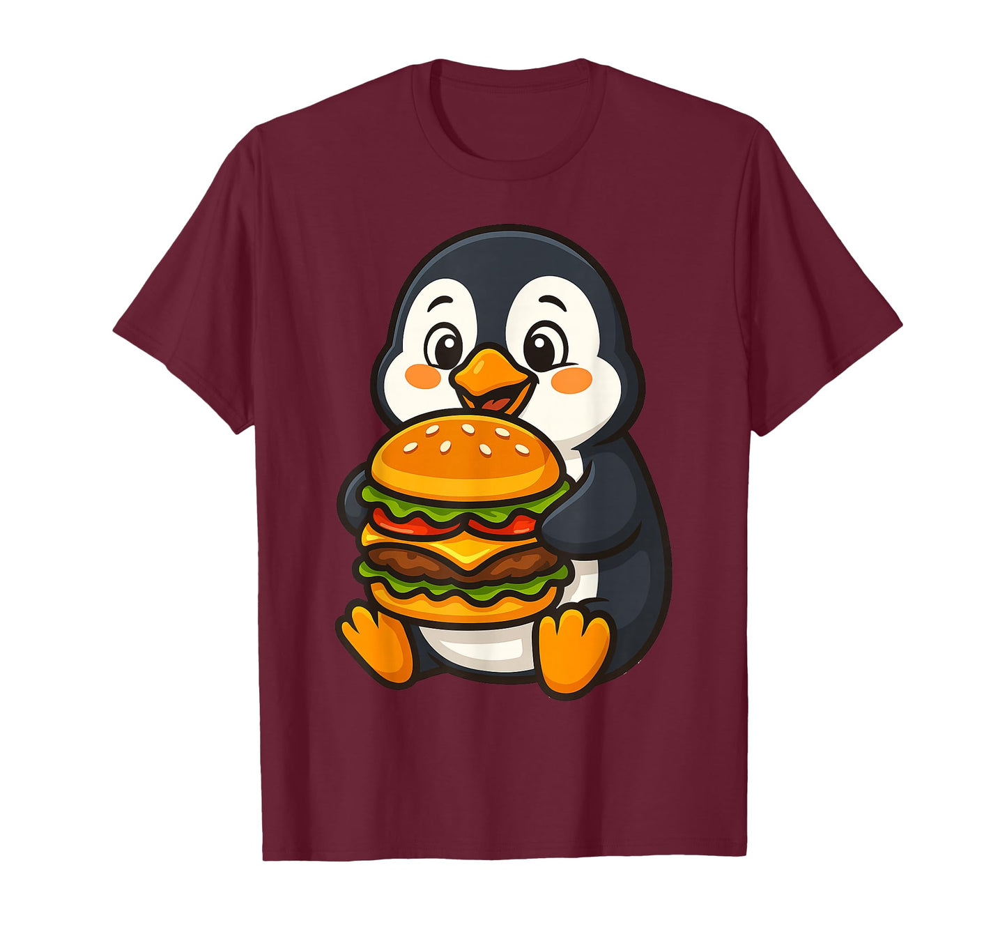 Penguin Eating a Hamburger T-Shirt