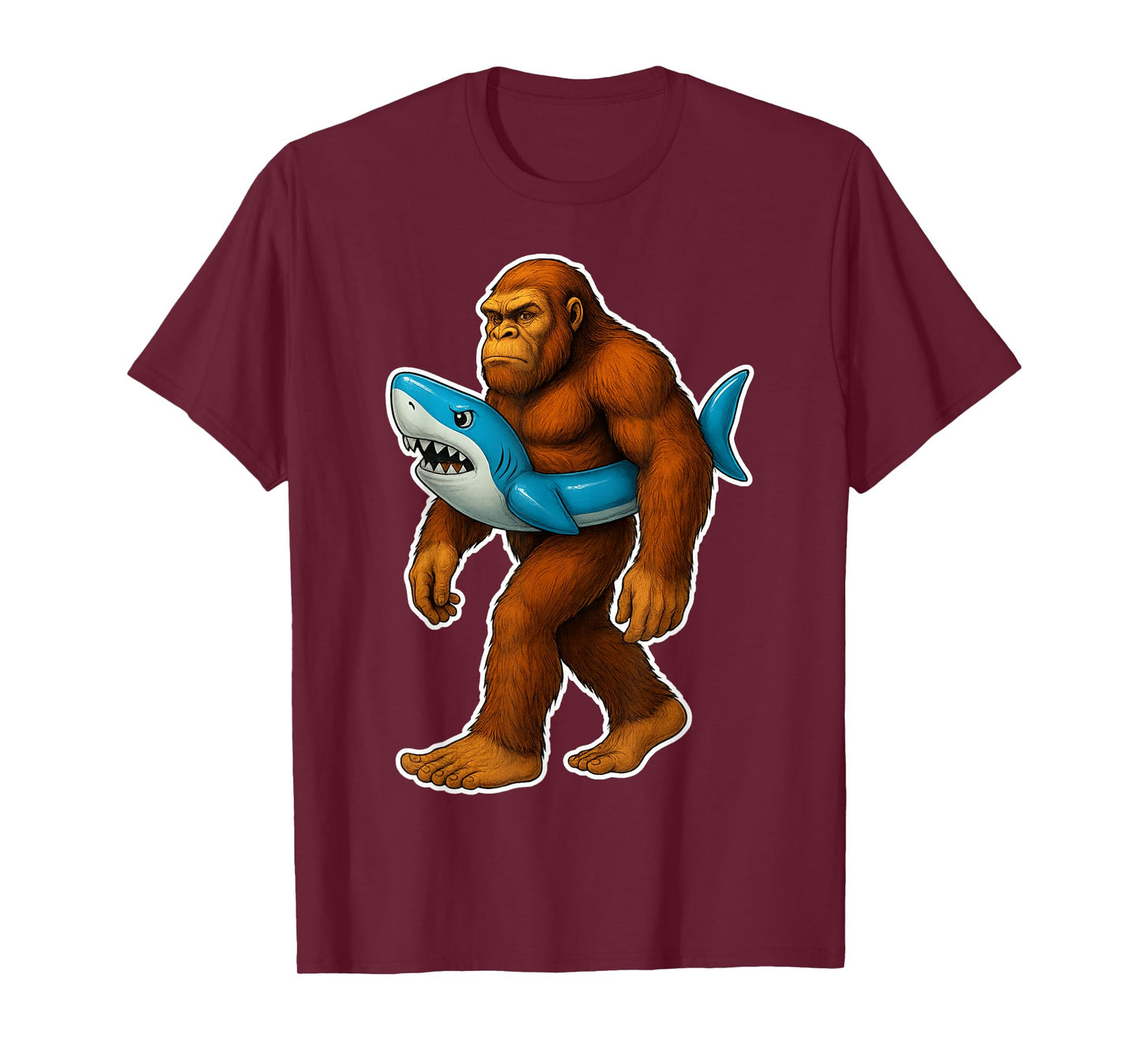 Pool Bigfoot Shark Sasquatch Shark Float for Boys Kids Men T-Shirt