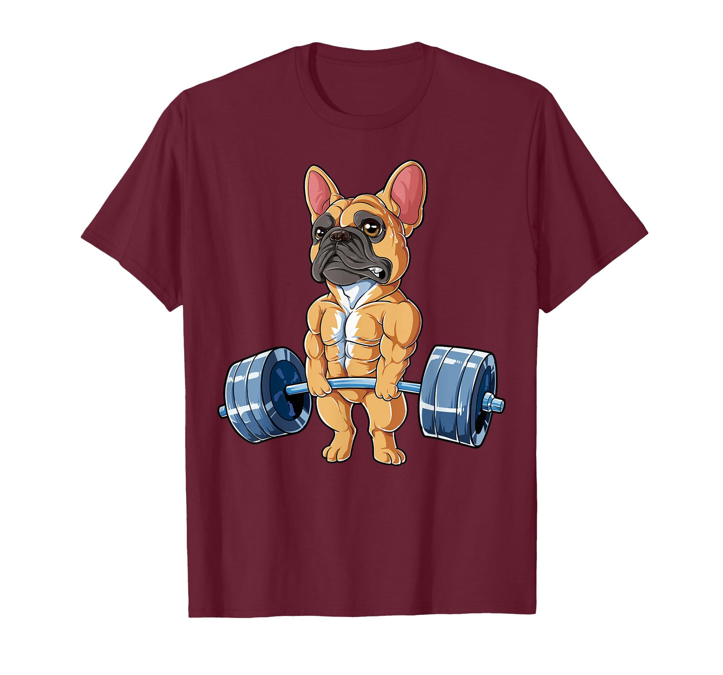 French Bulldog Weightlifting Funny Fawn Deadlift Fitness Gym T-Shirt