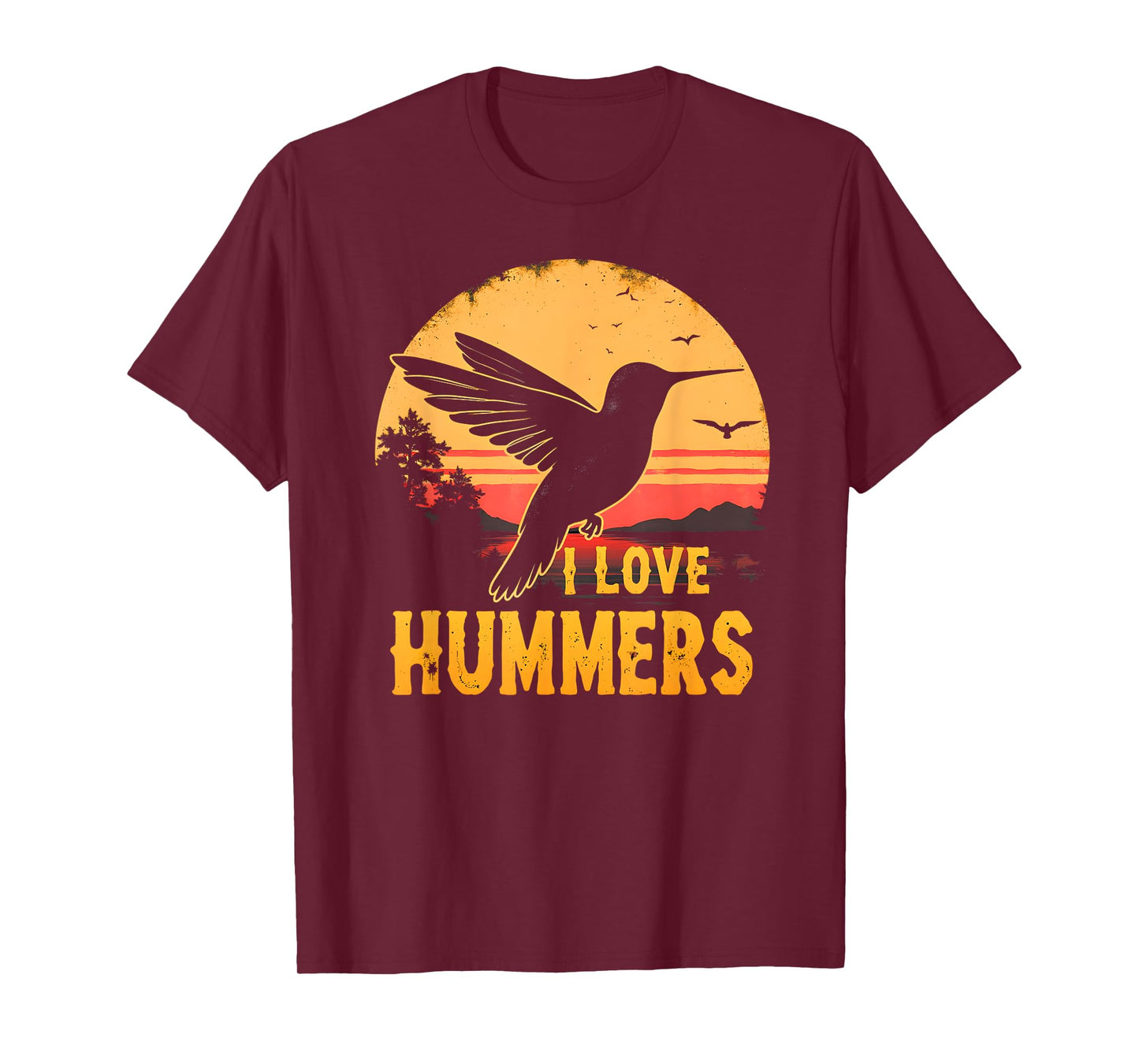 I Love Hummers Bird Colibri Vintage Sunset Hummers Kids T-Shirt
