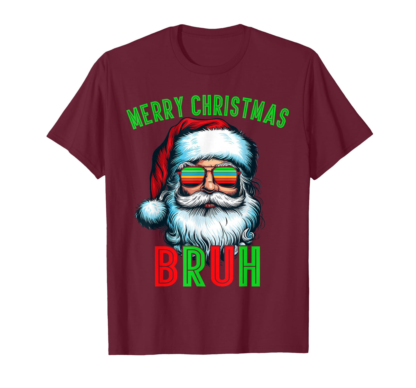 Retro Santa Christmas Bruh Pajama Family Meme Xmas T-Shirt