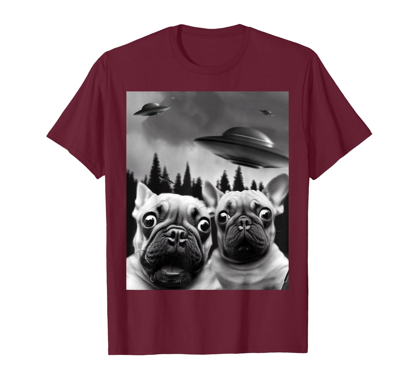 Funny Frenchie UFO Selfie T-Shirt