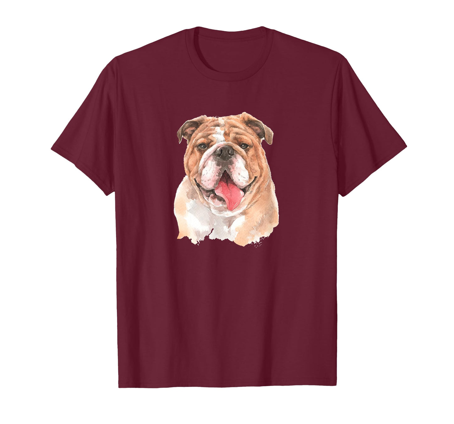 Funny Watercolor English Bulldog Men Women Girls Kids T-Shirt