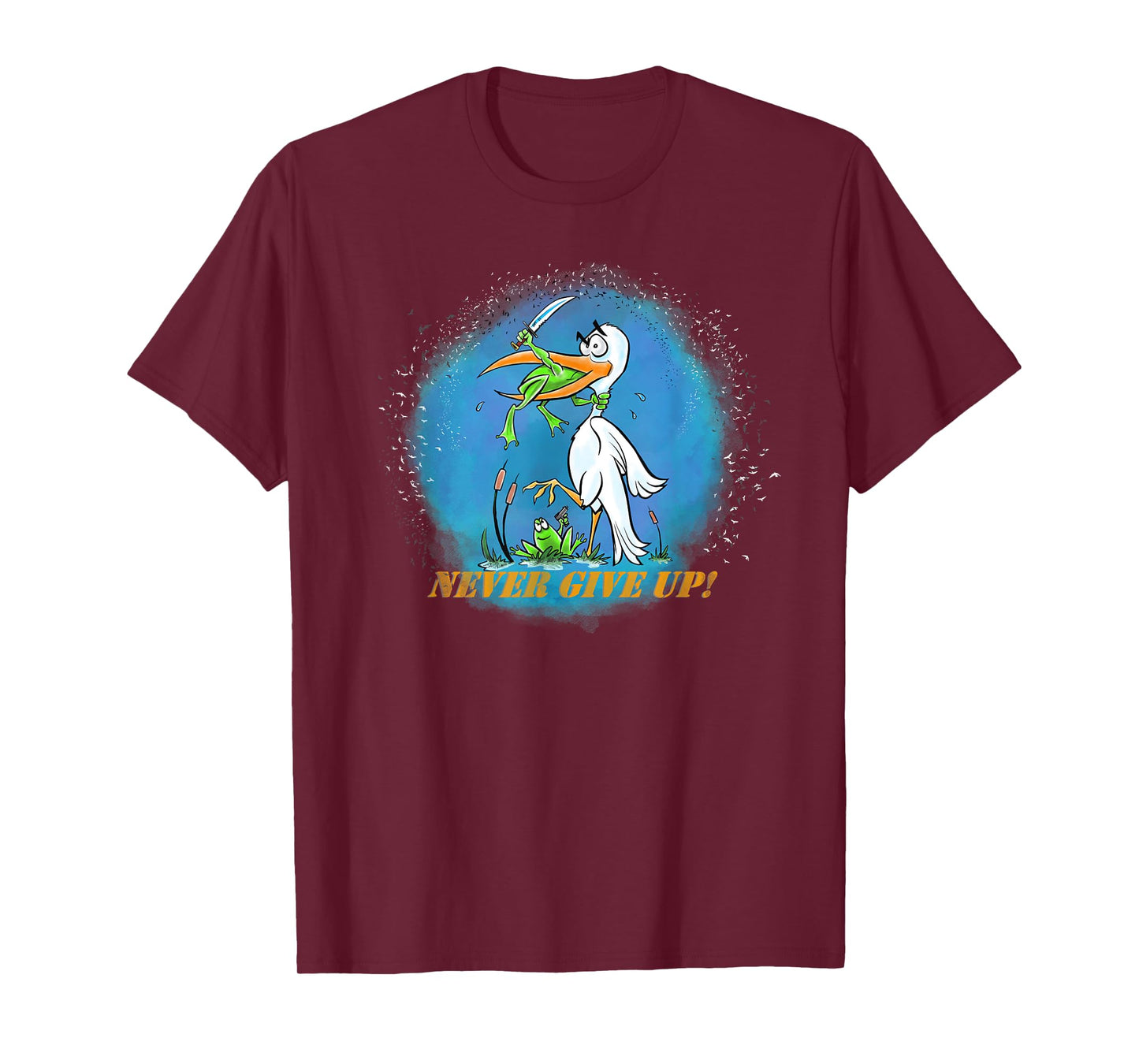 Never Give Up Frogs Attack Shirt T-Shirt