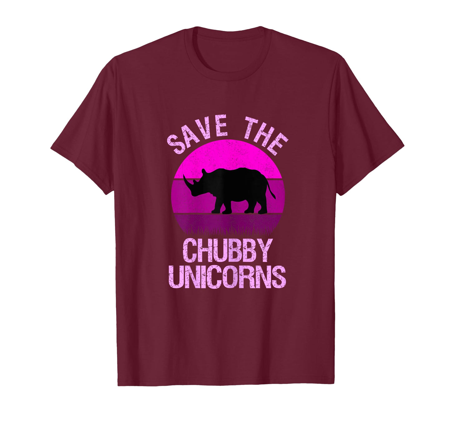 Save The Chubby Unicorns Retro Style Rhino gift T-Shirt
