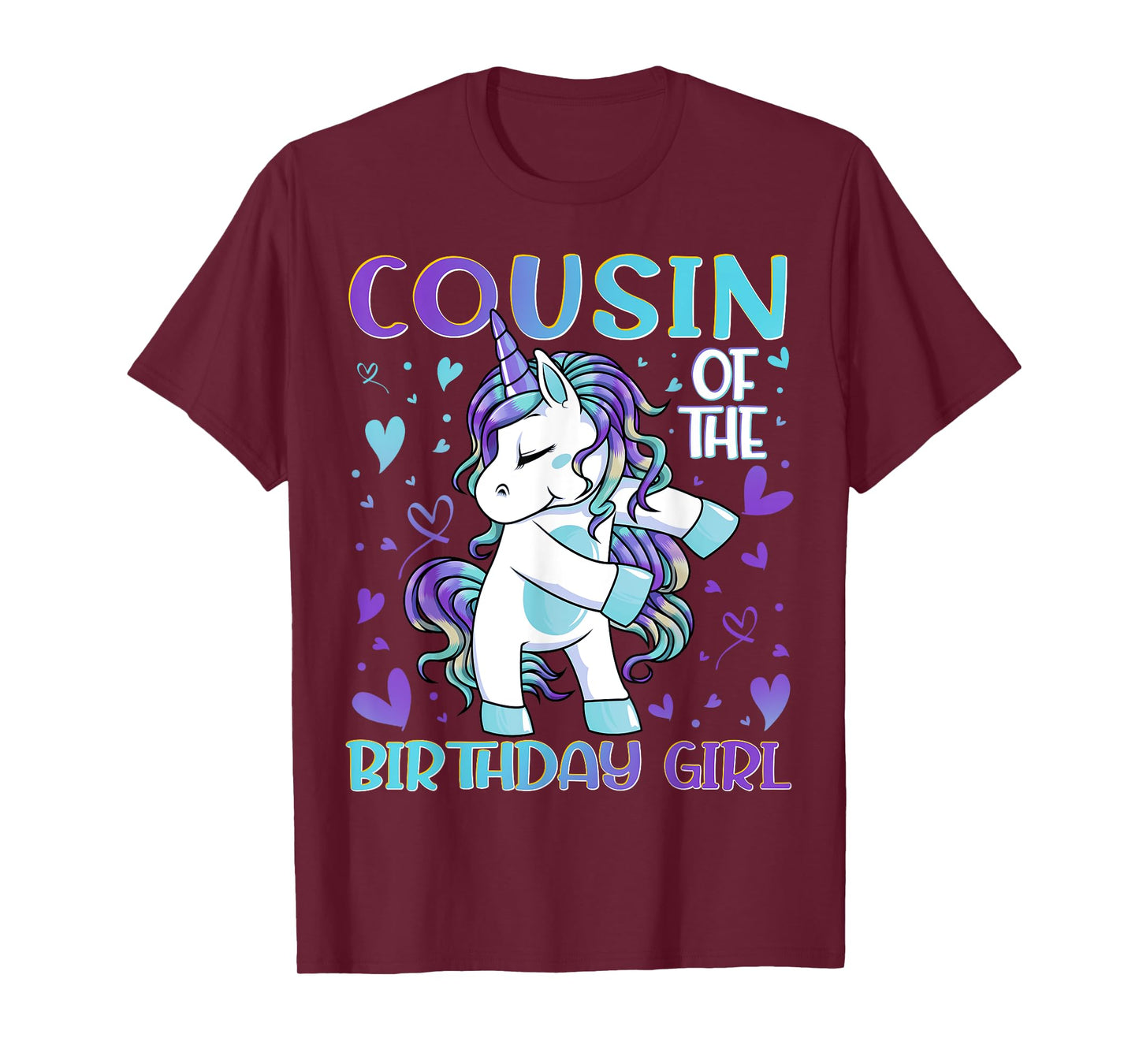 Cousin of the Birthday Girl Flossing Unicorn Cousin Gifts T-Shirt