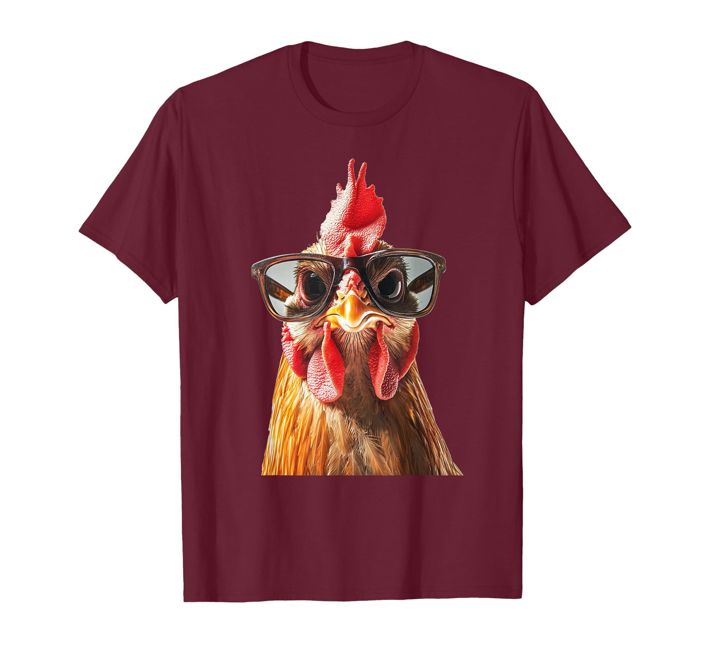 Funny Chicken wearing Sunglasses Graphic T-Shirt