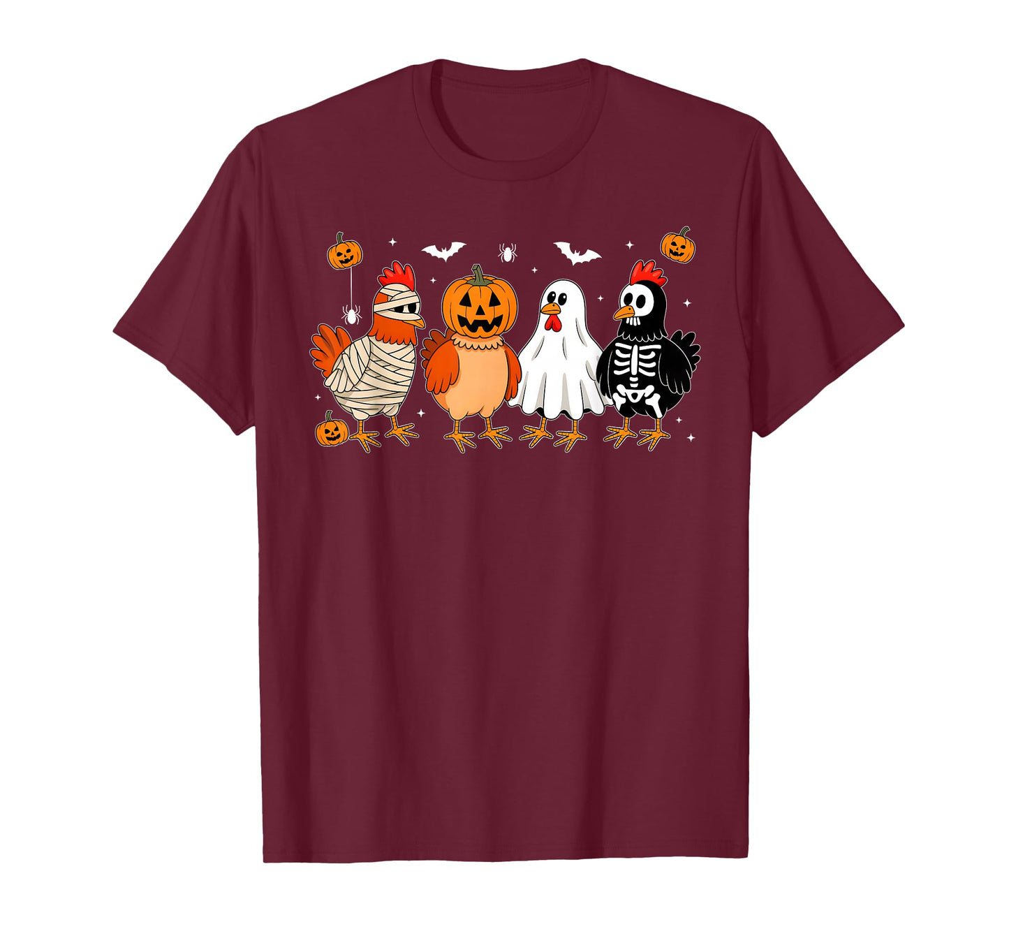 Mummy Chicken Skeleton Ghost Pumpkin Halloween Chicken Lover T-Shirt