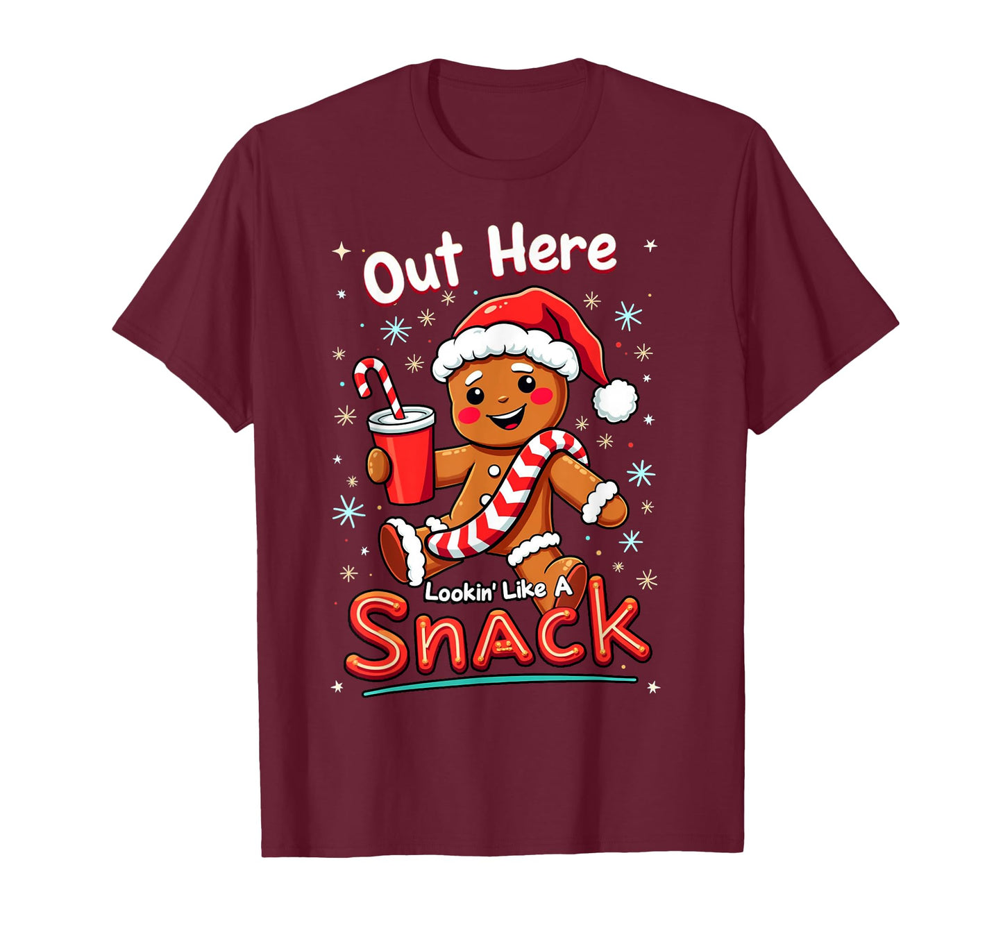out here looking like a snack christmas funny BouJee Xmas T-Shirt