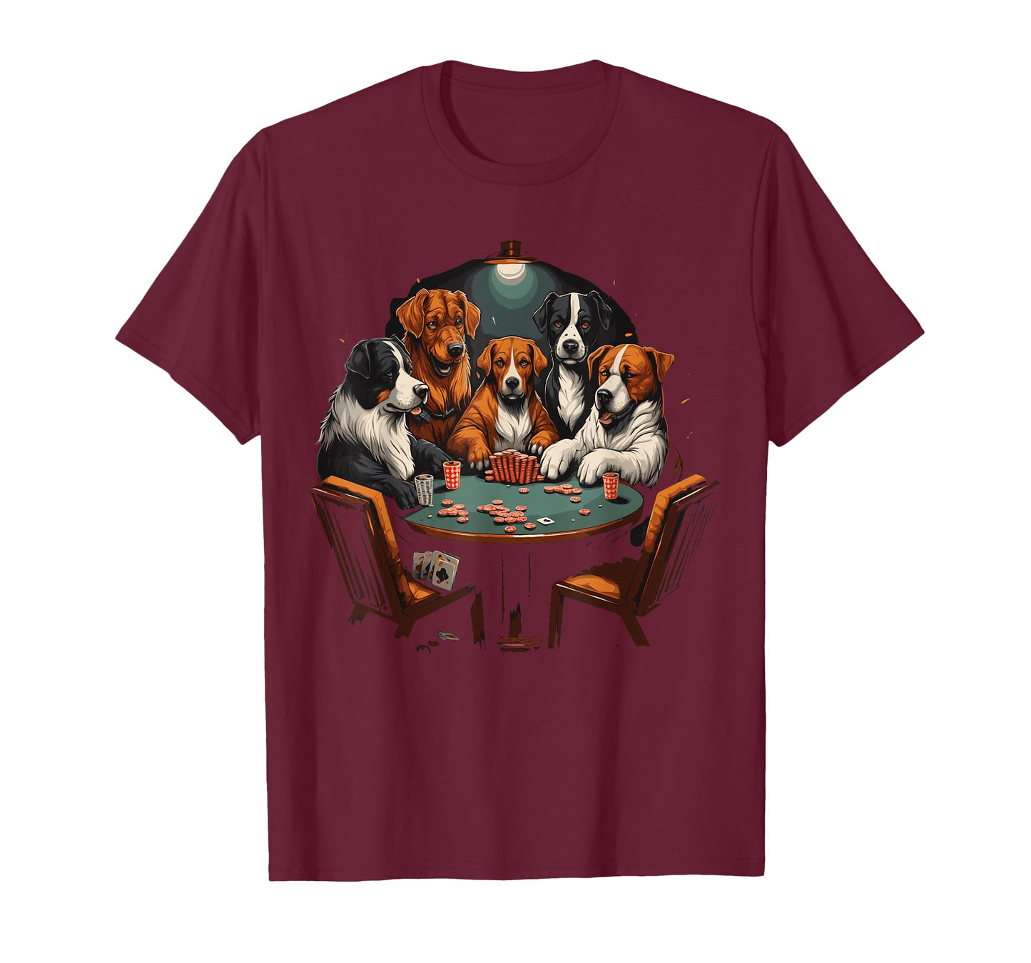 Dogs Playing Poker Cards Dog Casino Player Gambling T-Shirt for Men Women
