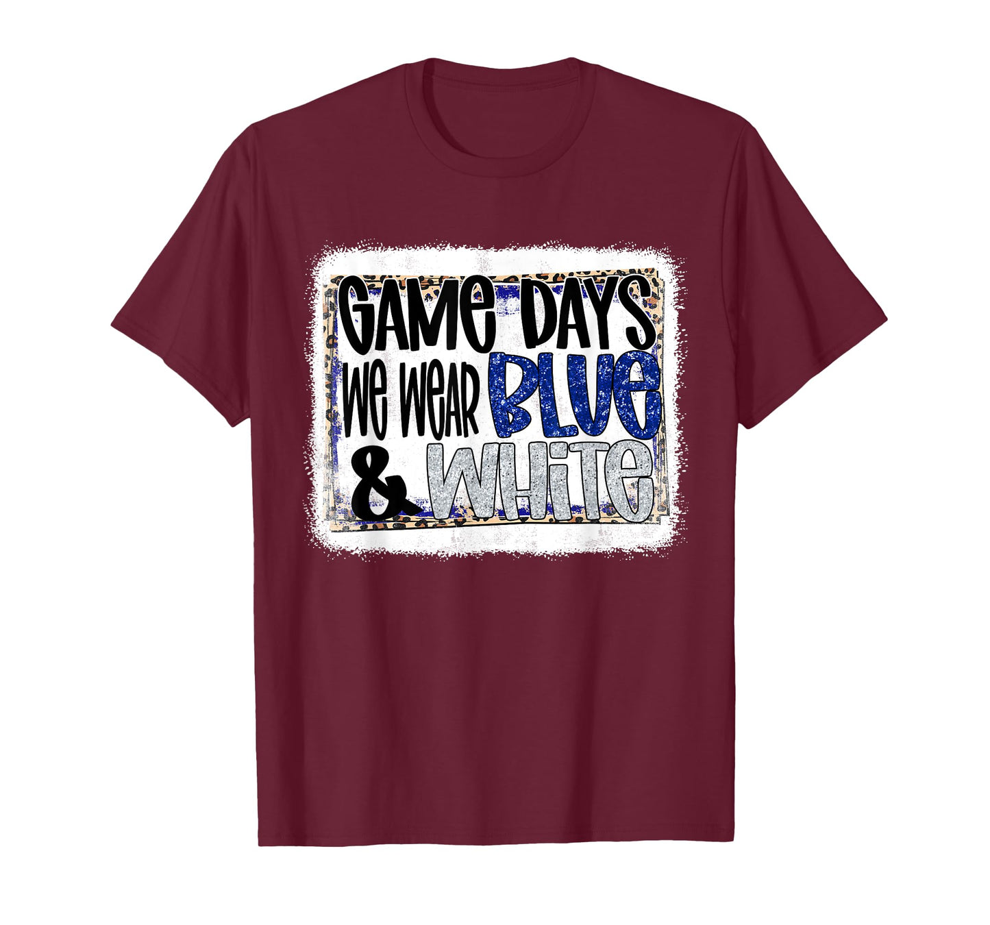 On Gameday Football We Wear Blue And White School Spirit T-Shirt
