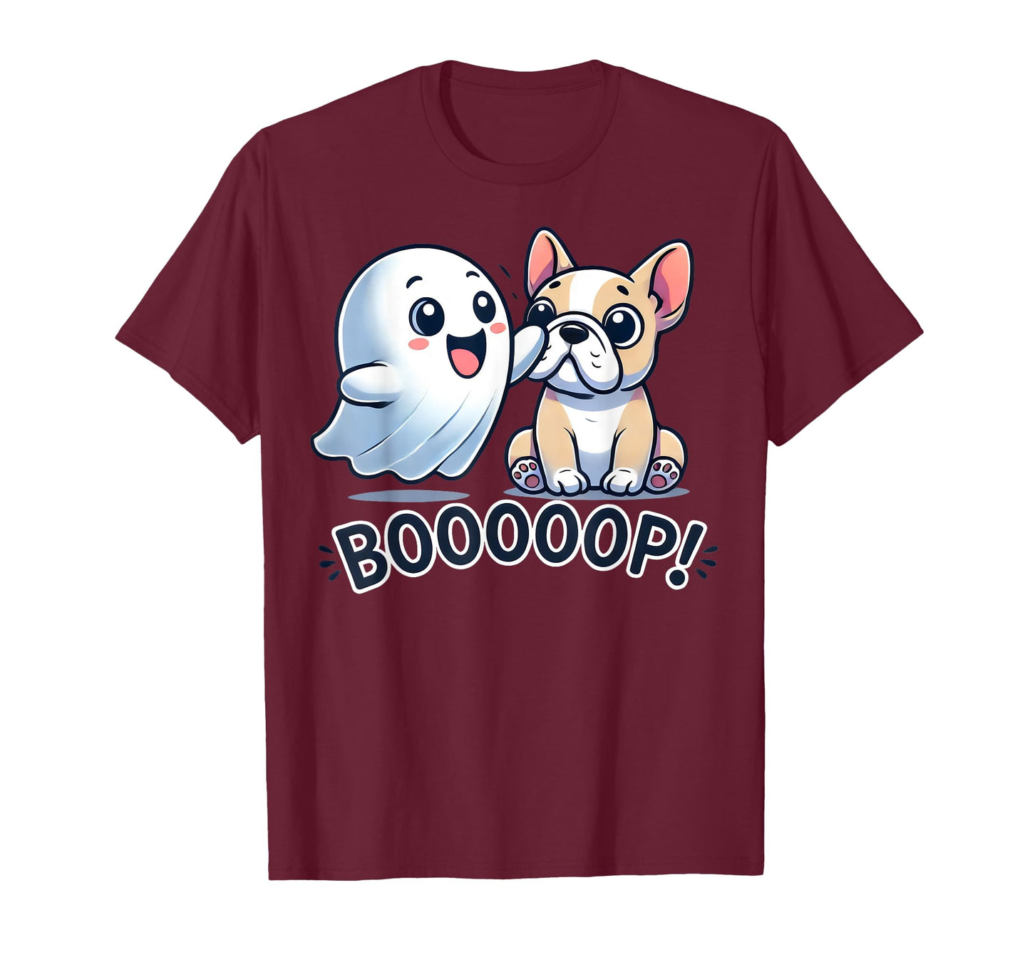 Funny Halloween Ghost French Bulldog Boop Easy Lazy Costume Men Women Kids T-Shirt