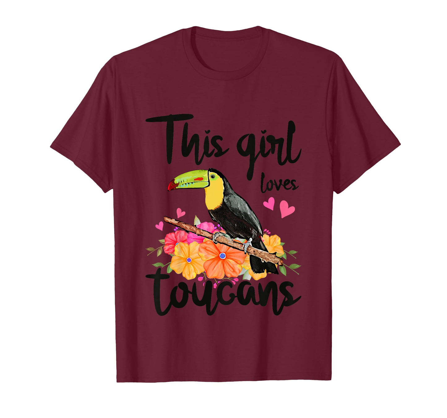 This Girl Loves Toucans Floral Toucan T-Shirt