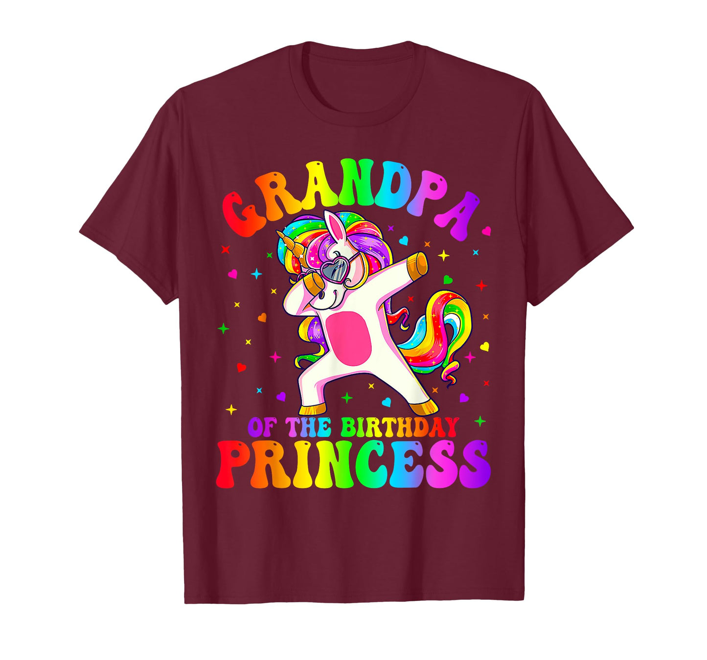 Grandpa of the Birthday Princess Girl Dabbing Unicorn Funny T-Shirt