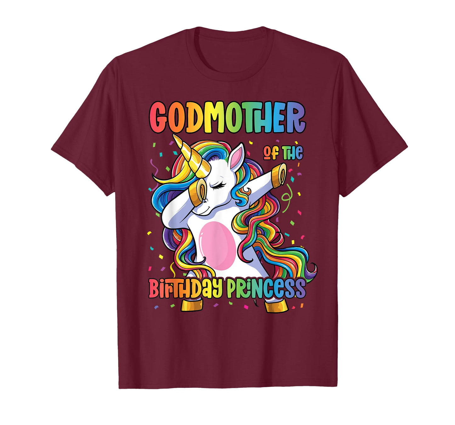 Godmother of the Birthday Princess Dabbing Unicorn Girl T-Shirt
