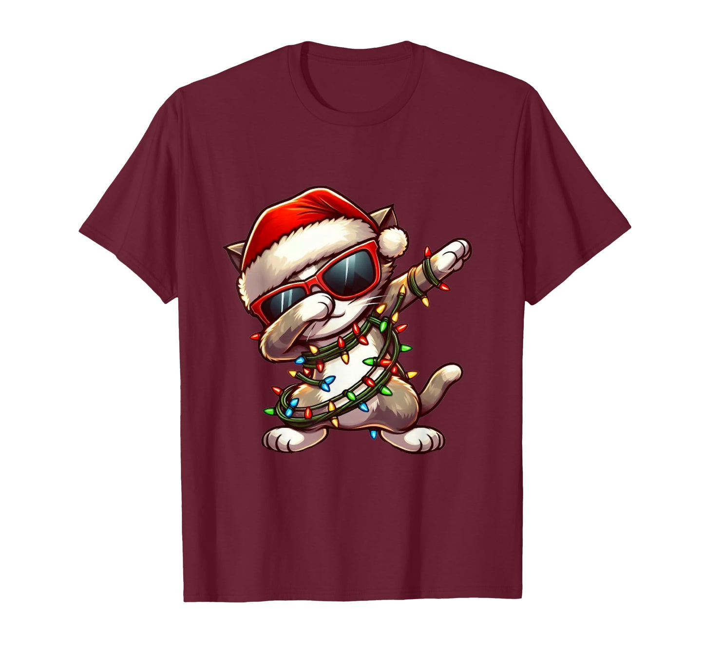 Funny Christmas Cat Dabbing Cute Meowy Xmas Men Women Cat T-Shirt