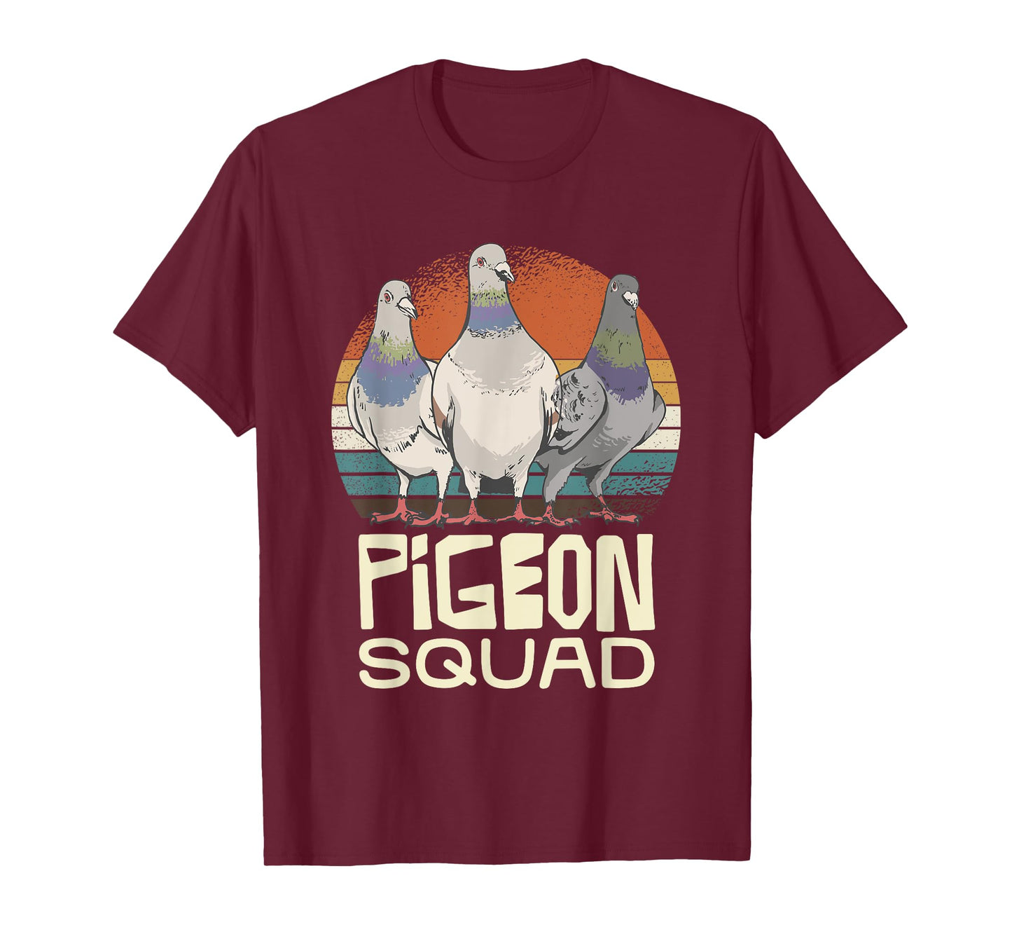 Pigeon Squad Retro Birds Unite Vibes T-Shirt