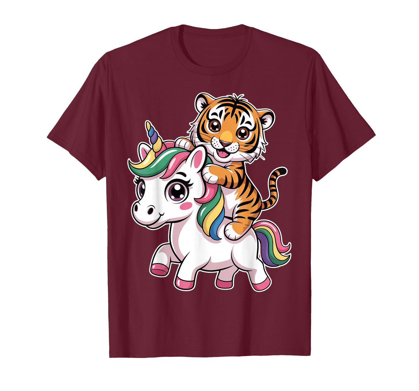 Cute Unicorn With Tiger Friend T-Shirt
