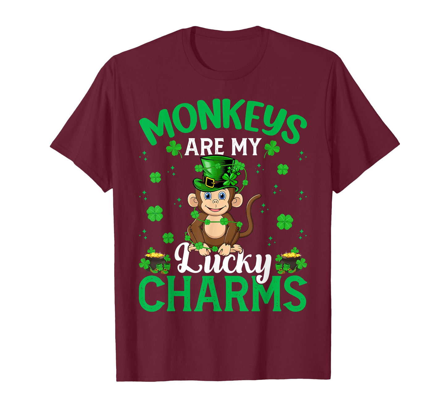 Funny Monkeys Are My Lucky Charms Monkey St Patrick's Day T-Shirt