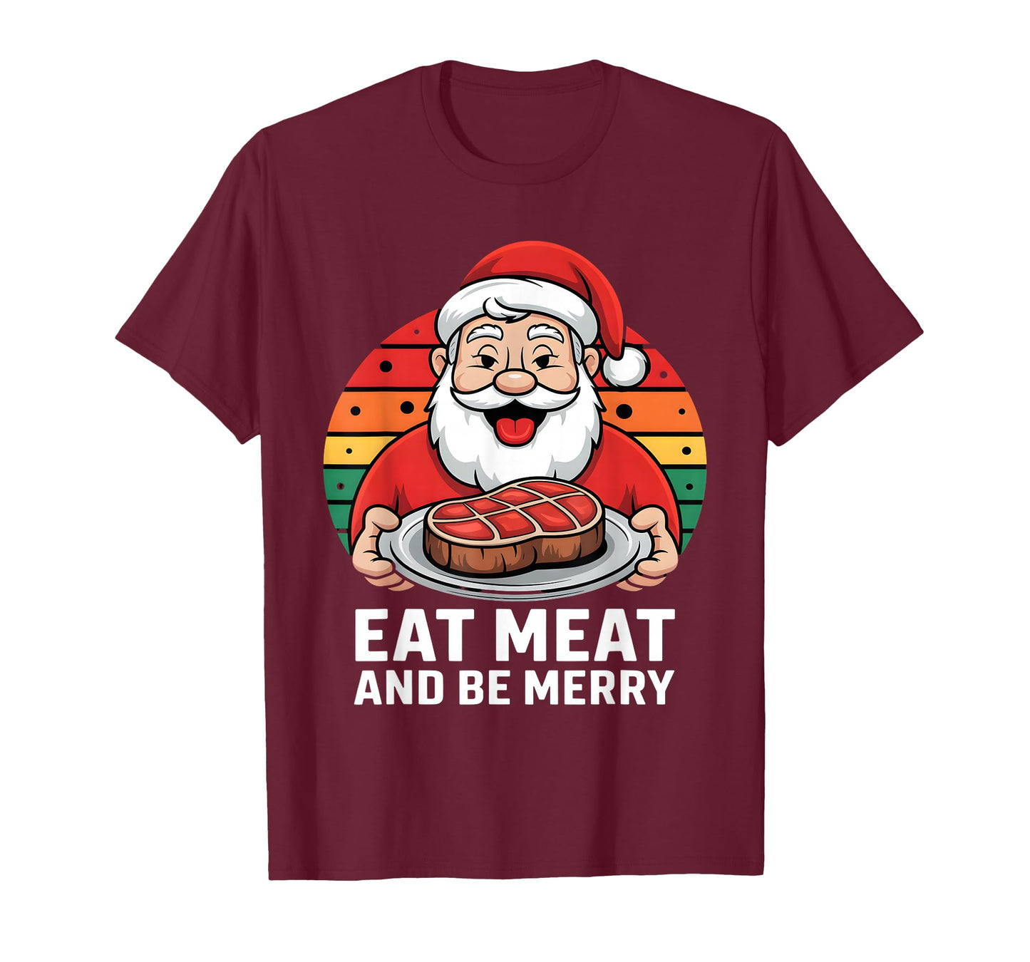 Funny Father Christmas Xmas Butcher Meat Steak Party Costume T-Shirt