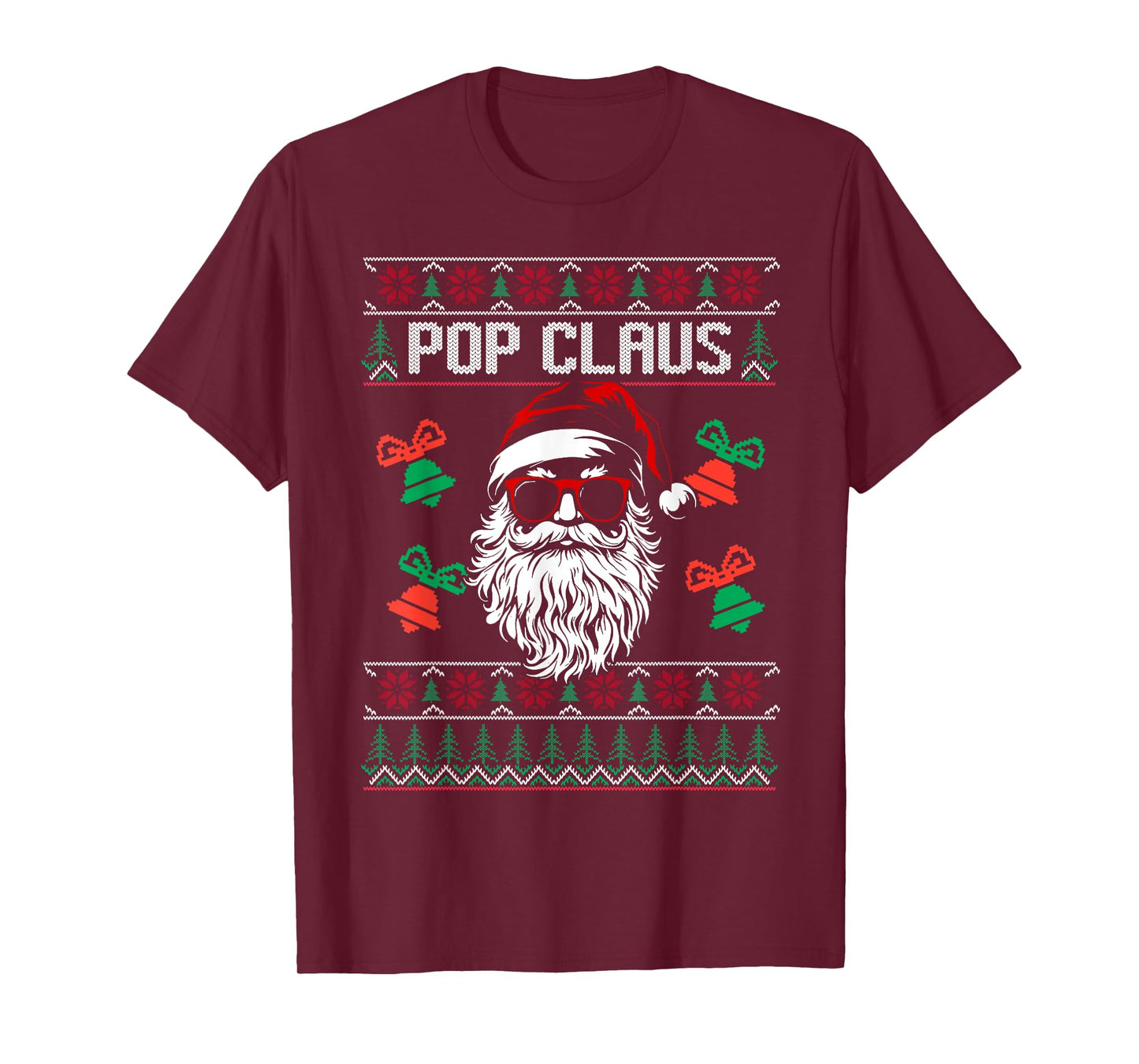 POP CLAUS Christmas Santa Claus Matching Family Pajamas T-Shirt