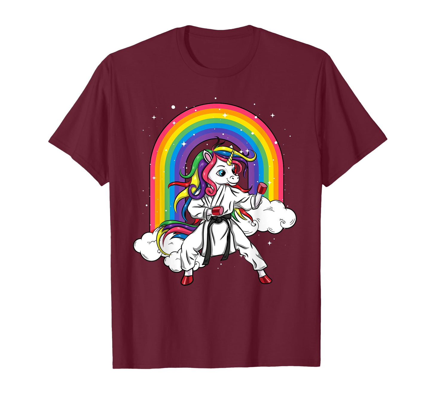 Rainbow Unicorn Karate Taekwondo MMA Judo Kids Girl T-Shirt