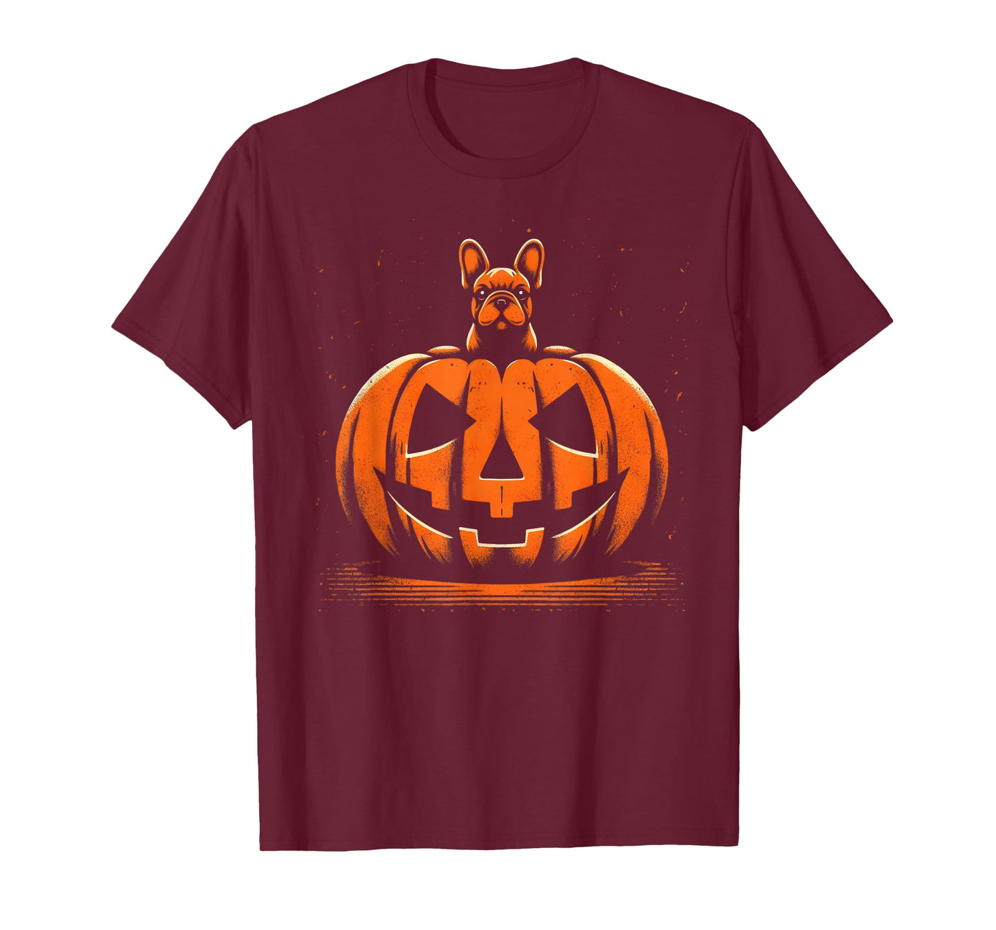Dog Halloween French Bulldog Jack O Lantern Pumpkin T-Shirt