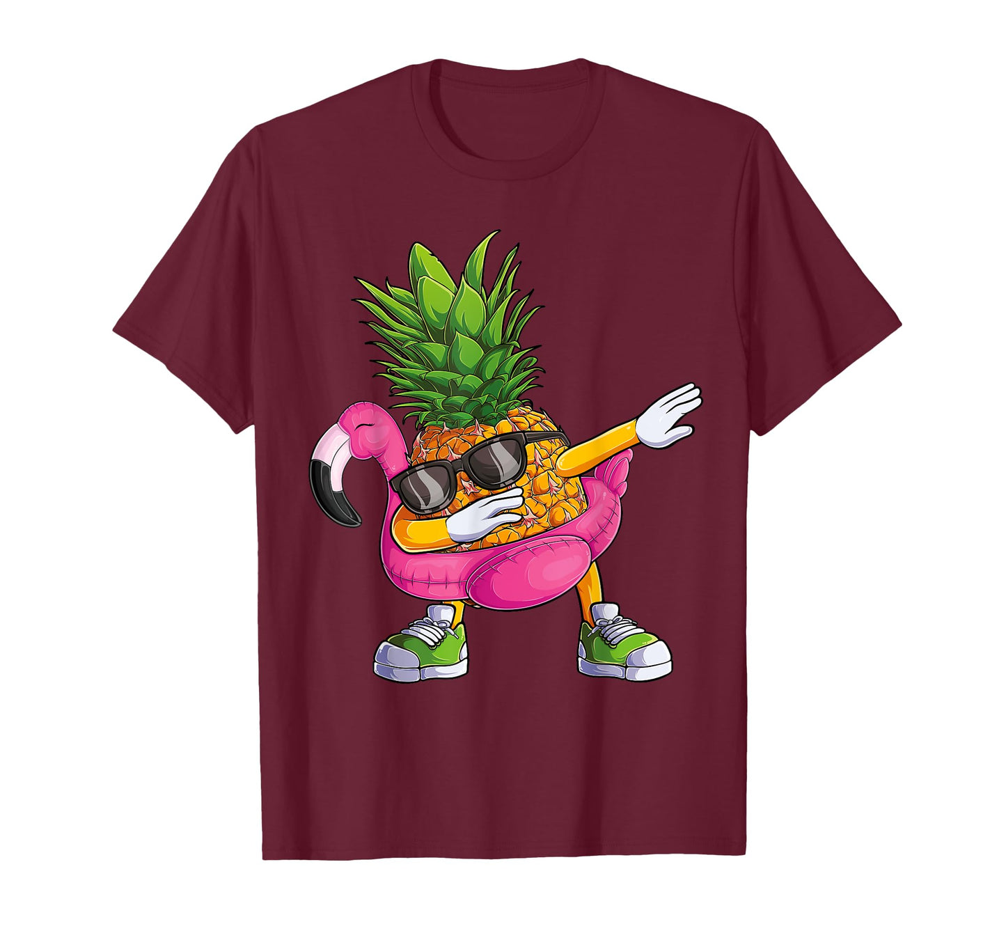 Dabbing Pineapple Flamingo Tropical aloha Beach Hawaiian T-Shirt