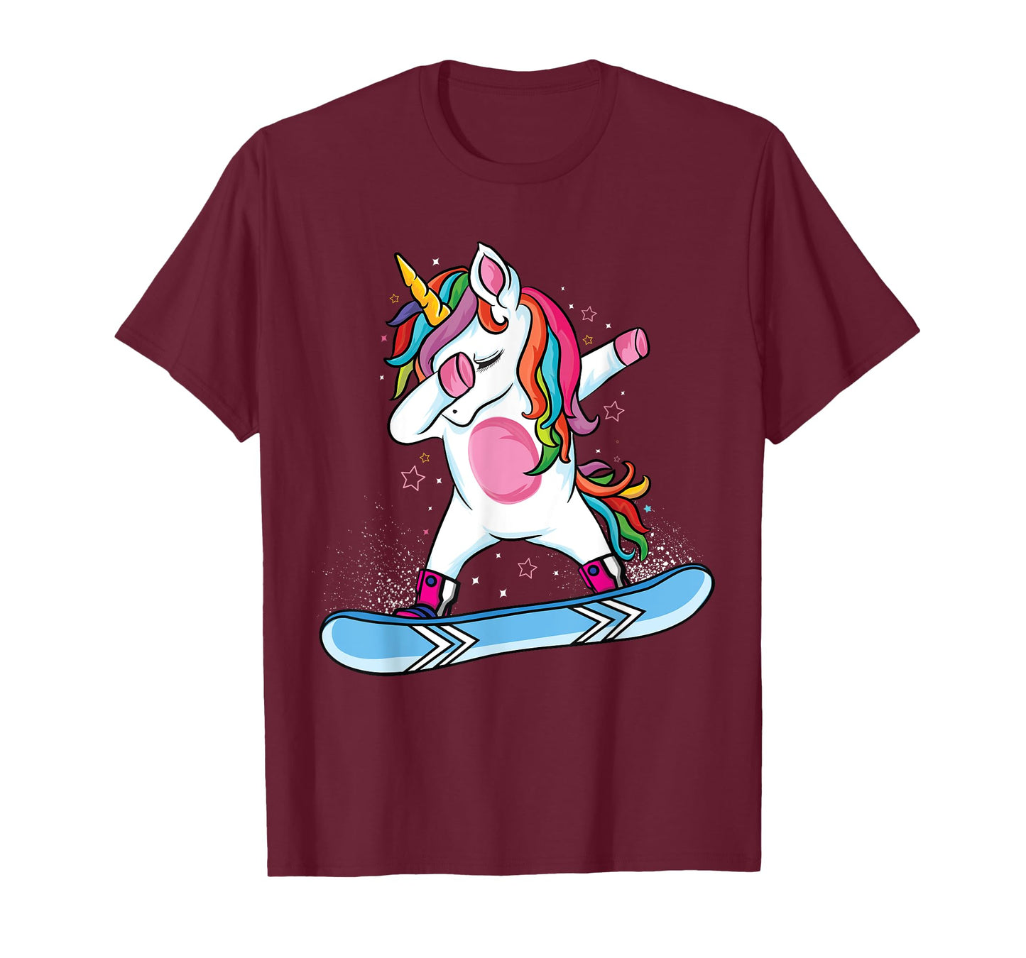 Cute unicorn Snowboarding Skiing Dabbing unicorn Snowboard T-Shirt