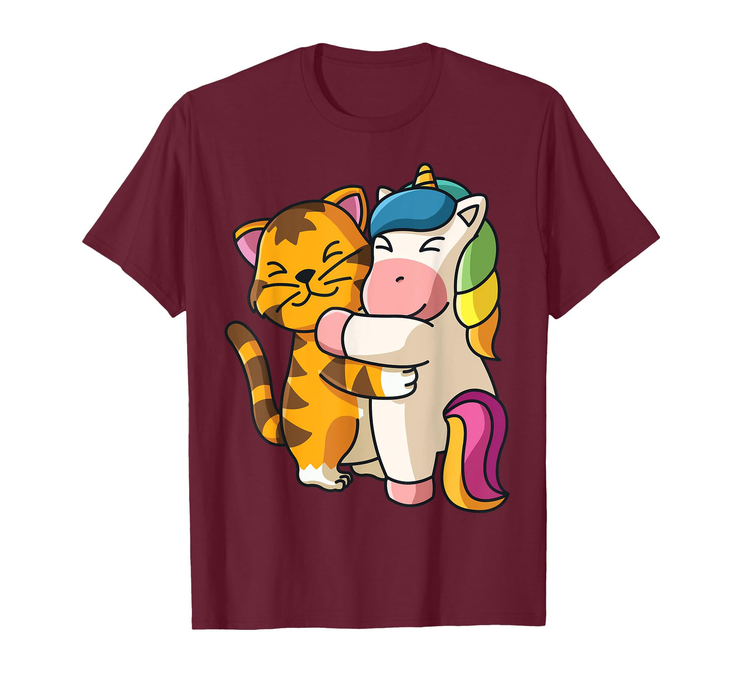 Tiger and Unicorn Cute Zoo Animals Hugging T-Shirt