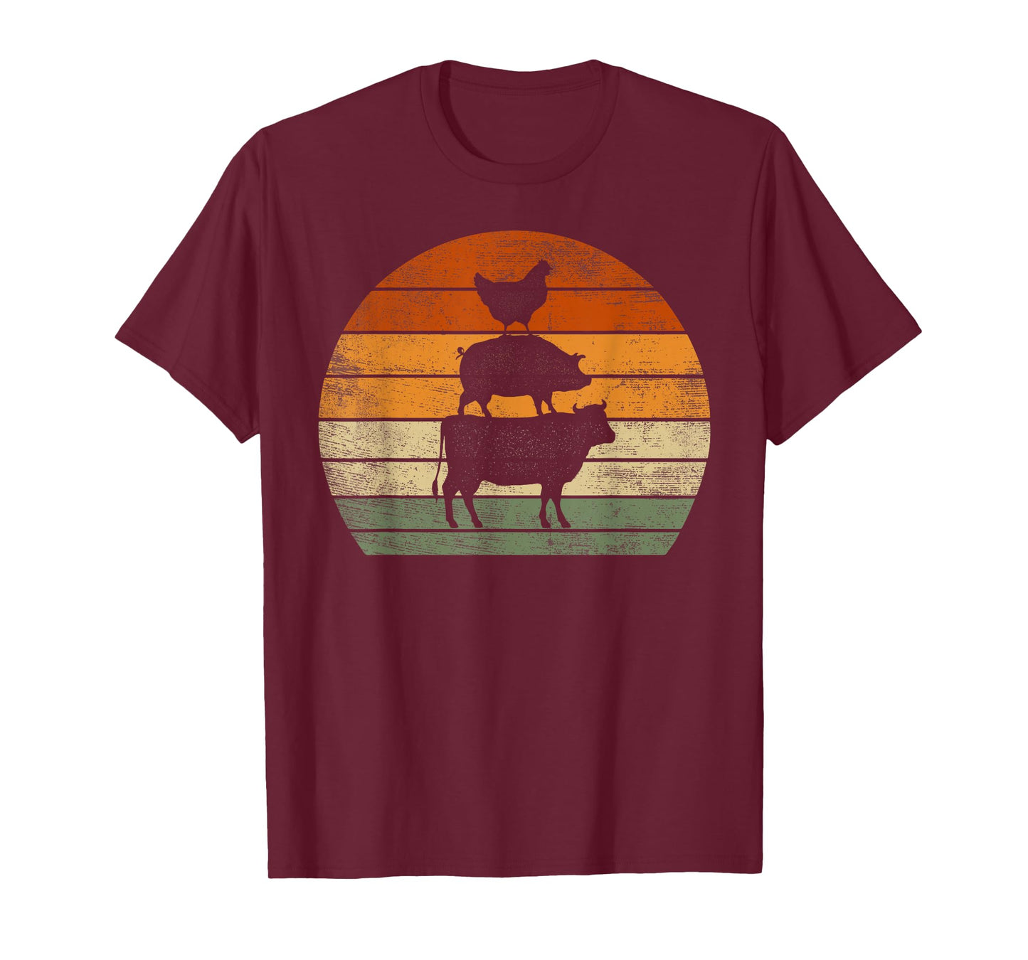 Farm Animals Gifts Women Men Cow Pig Chicken Print Graphic T-Shirt