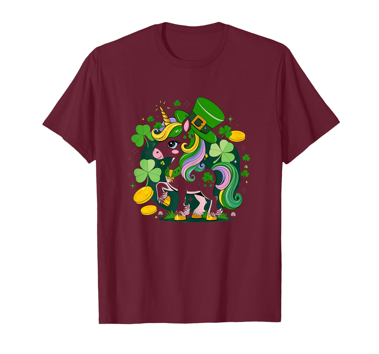 Cute St. Patrick's Day Unicorn Lepricorn Shamrock 2025 T-Shirt