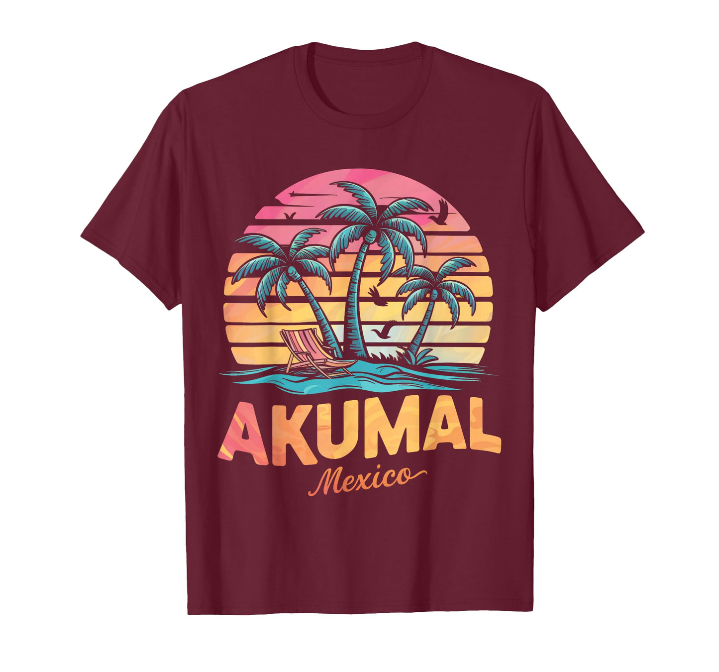Akumal Mexico Tropical Sunset beach Souvenir Vacation T-Shirt for Men Women Kids