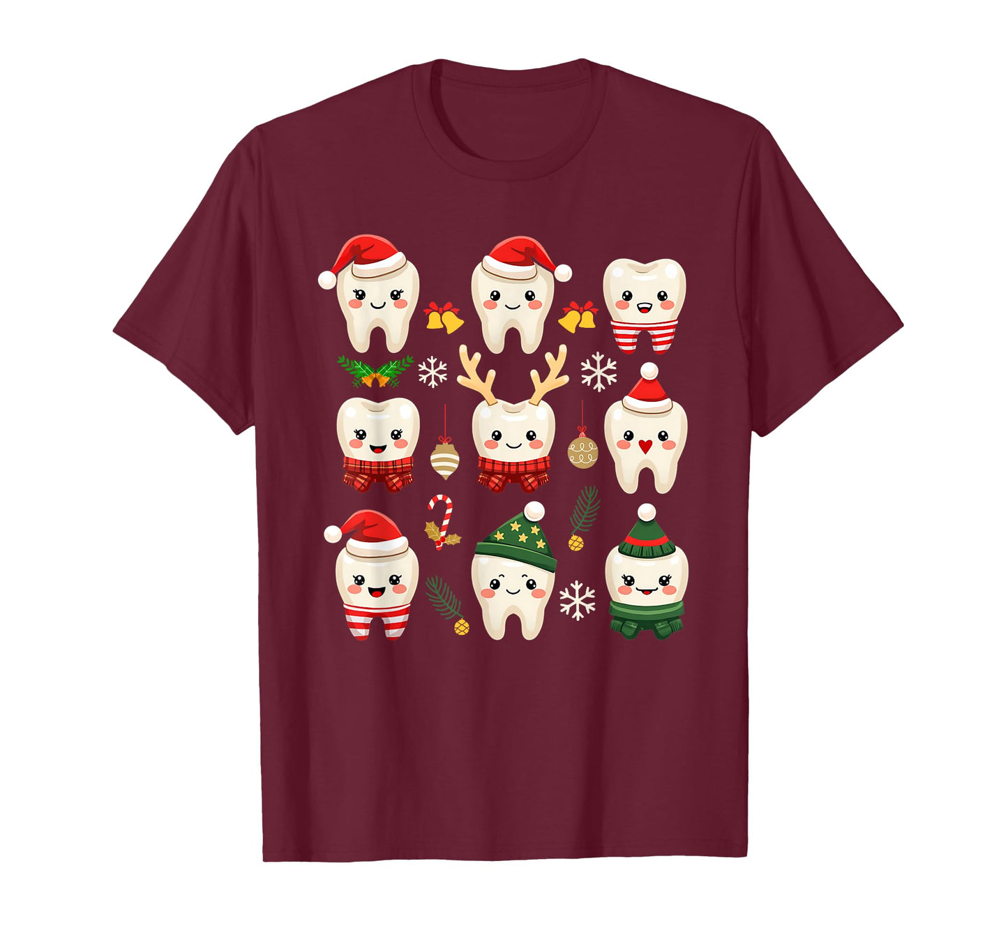 Funny Dental Christmas Teeth Cute Xmas Dentist Squad Crew T-Shirt