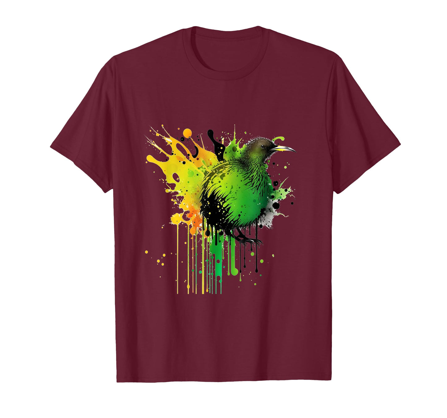Abstract Water Color New Zealand National Bird Kiwi Bird T-Shirt