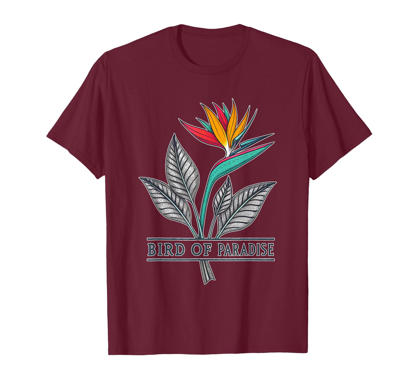 Beautiful Bird of Paradise Floral Art T-Shirt
