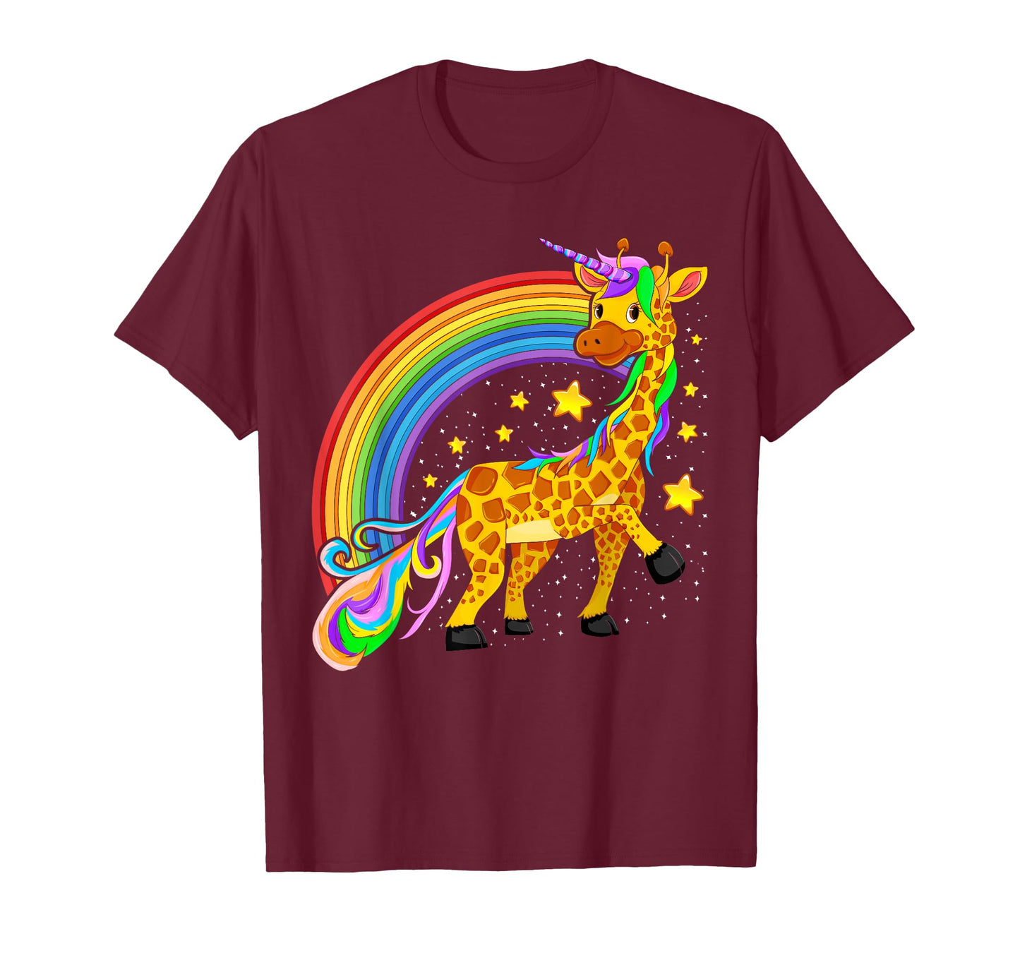 Rainbow Girafficorn Unicorn Africa Animal Cute Giraffe T-Shirt