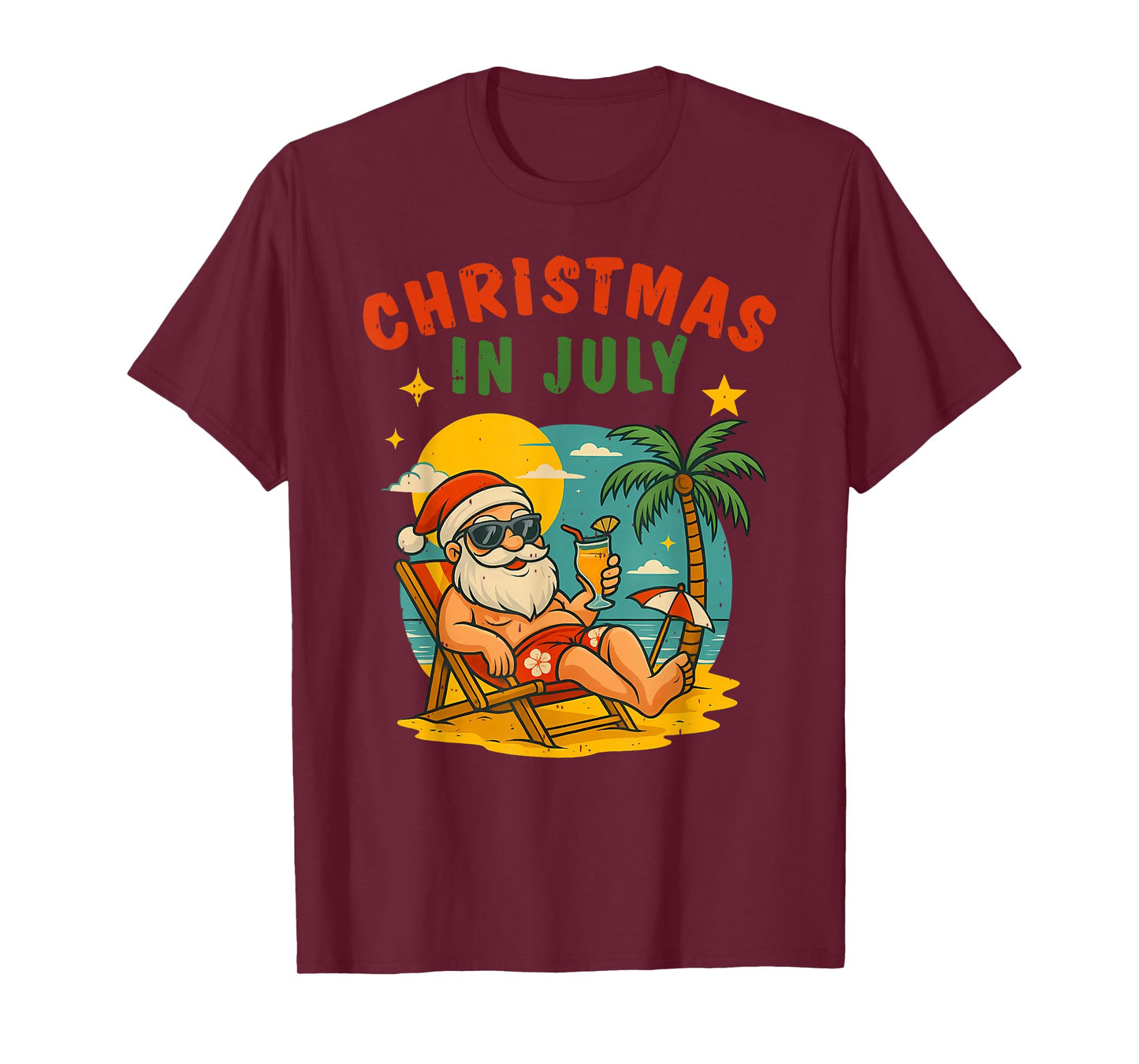 Xmas In July Santa Summer Christmas In July Beach Boys Girls T-Shirt