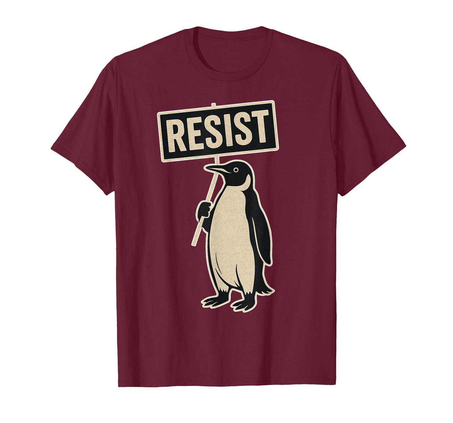 Resist Penguin Protest Against Tariffs Funny Graphic T-Shirt