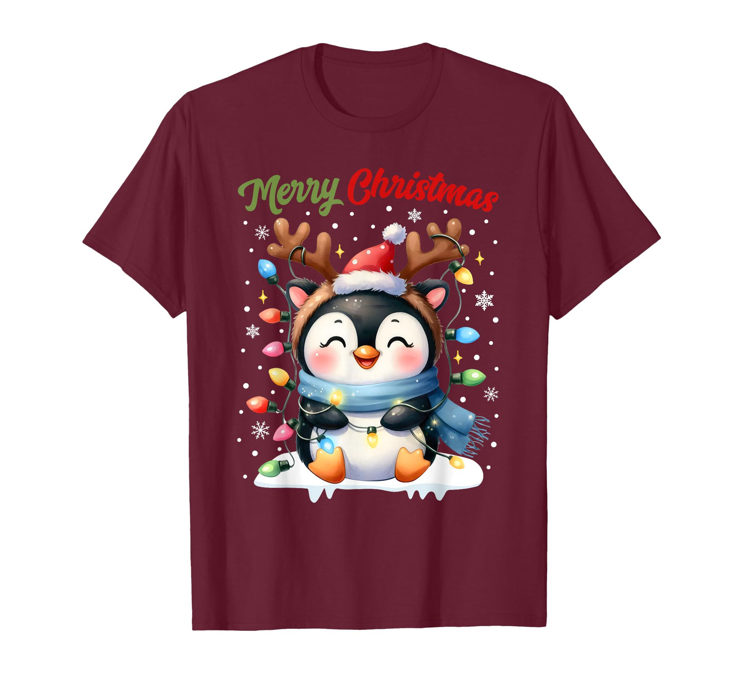Christmas Pajamas Men Women Kids Christmas Outfit Penguin T-Shirt