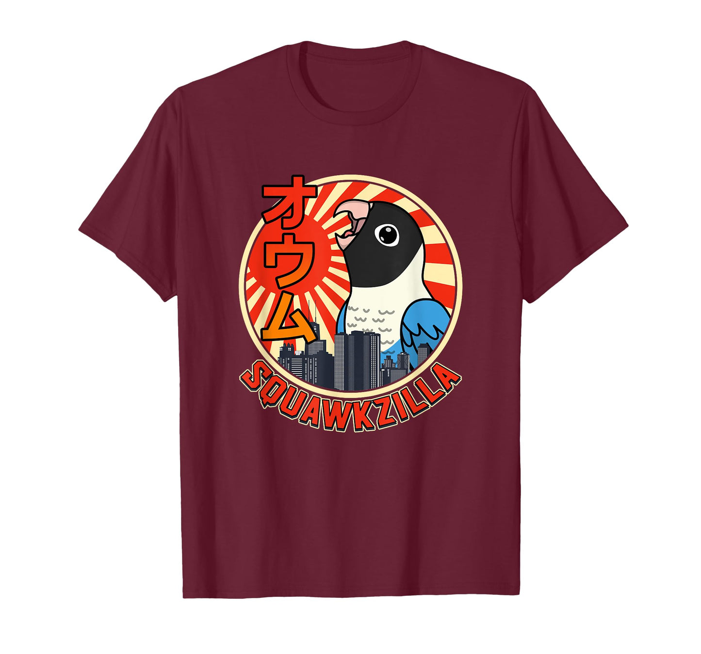 Squawkzilla Parrot I Screaming Blue-masked Lovebird T-Shirt