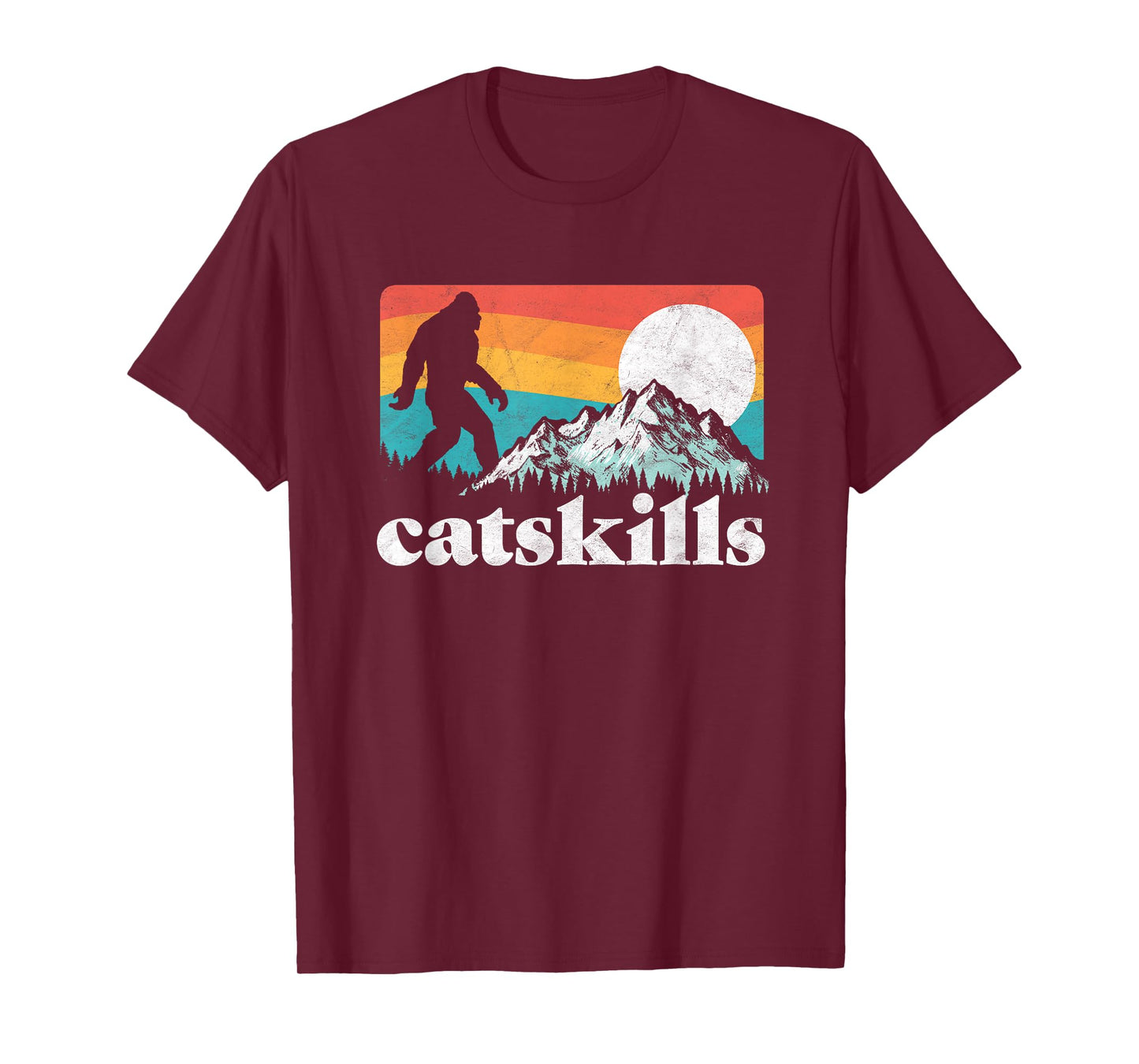 Catskills New York Retro Bigfoot Mountains T-Shirt T-Shirt