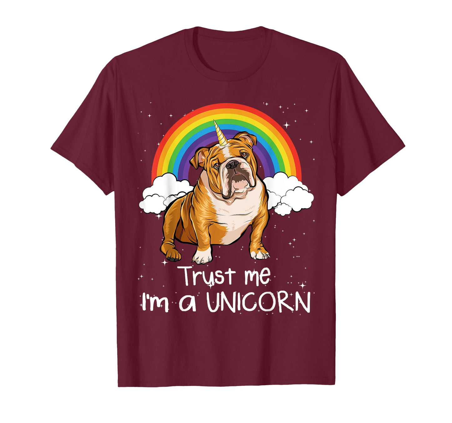 Rainbow Mágico Unicorn English Bulldog T-Shirt for Men Women