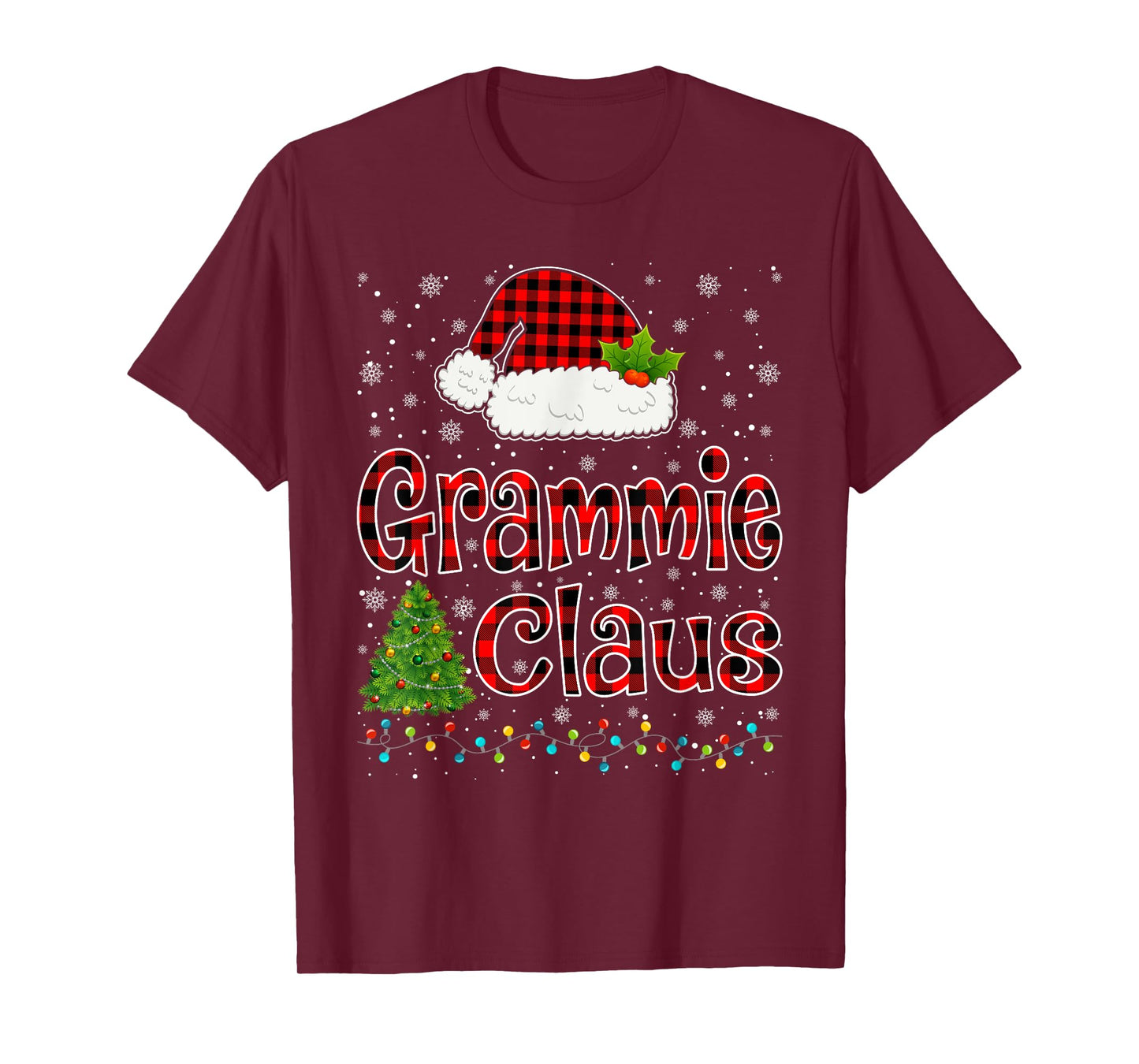Funny Grammie Claus Christmas Lights Xmas Pajama Family Tees T-Shirt